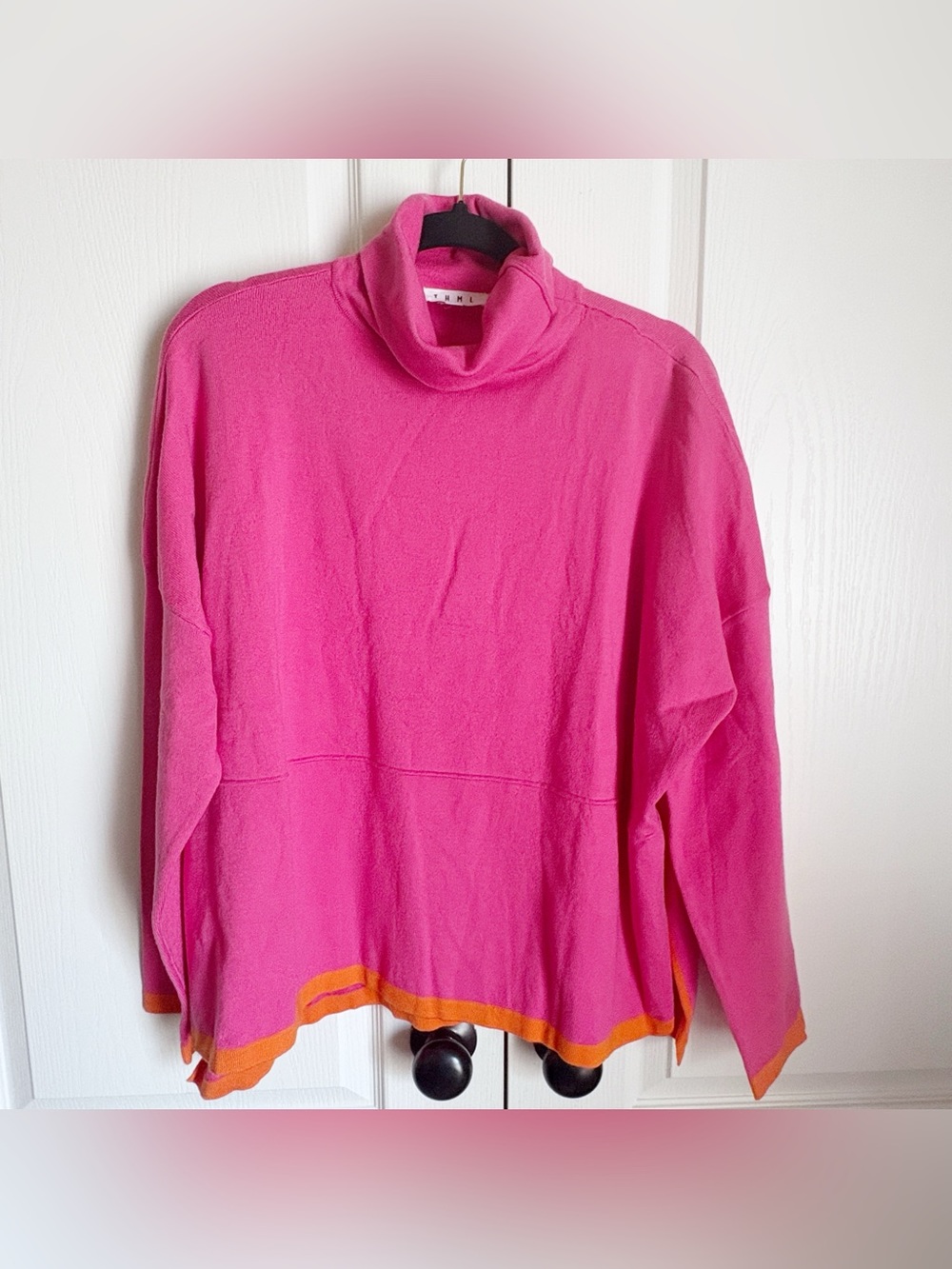 THML Pink Orange Turtleneck Sweater Size Small